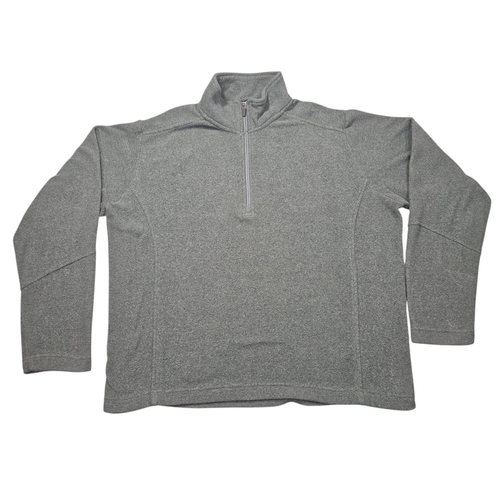 Lands End Polartec Aircore 100 1/4 Zip Fleece Pullover Gray Sz L 42-44